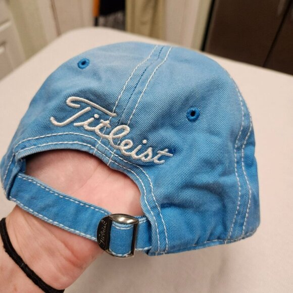 Titleist Women's Light Blue FootJoy FJ Pro V1‎ Golf Hat Distressed Faded Look - Picture 7 of 13